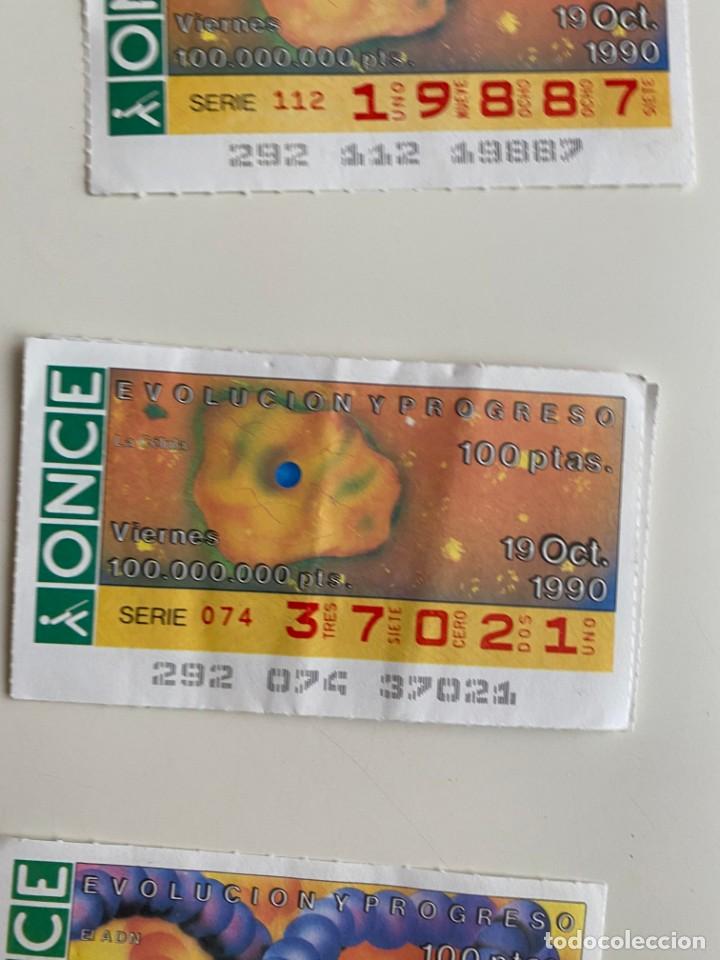 Coupon ONCE: C- 2002 CUPON LA ONCE EVOLUCION Y PROGRESO SERIE 075 N&ordm; 37021 19 OCT 1990