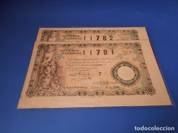 Cupones ONCE: Loteria 1940 sorteo 36 - Foto 1