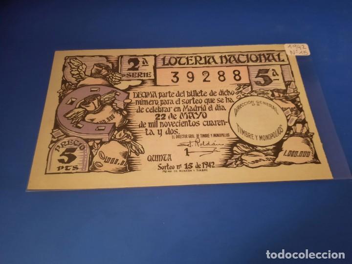Cupones ONCE: Loteria 1942 sorteo 15