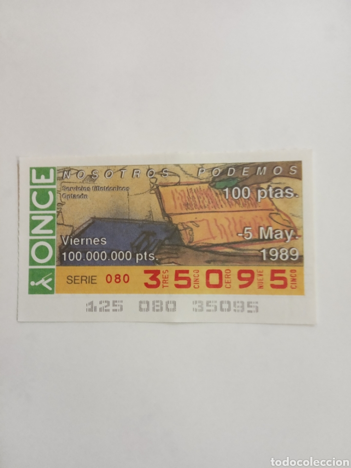 Cupones ONCE: CUPON ONCE 1989 5 MAYO OPTACON - Foto 1
