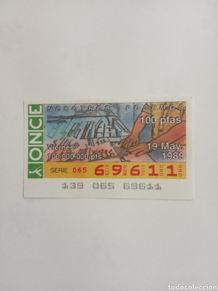 Cupones ONCE: CUP&Oacute;N DE LA ONCE 19 DE MAYO DE 1989 - Foto 1