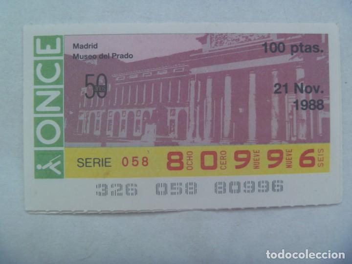 Cupones ONCE: CUPON DE LA ONCE DEL 21 DE NOVIEMBRE DE 1988 : MADRID , MUSEO DEL PRADO