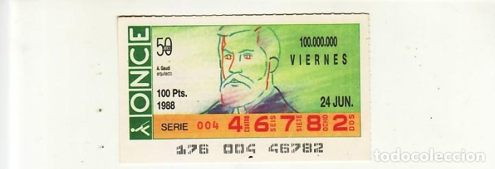 Cupones ONCE: CUPON ONCE 24-06-1988 GAUDI