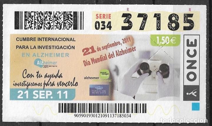 Cupones ONCE: ONCE,DIA DEL ALZHEIMER,21/09/2011. - Foto 1