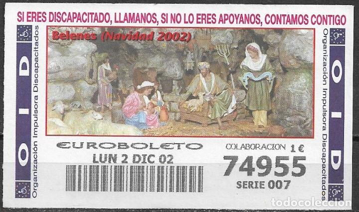 Cupones ONCE: OID,BELENES,NAVIDAD 2002,02/12/2002. - Foto 1
