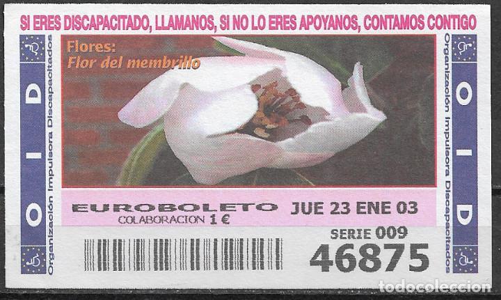 Cupones ONCE: OID,FLORES,FLOR DEL MEMBRILLO,23/01/2003. - Foto 1