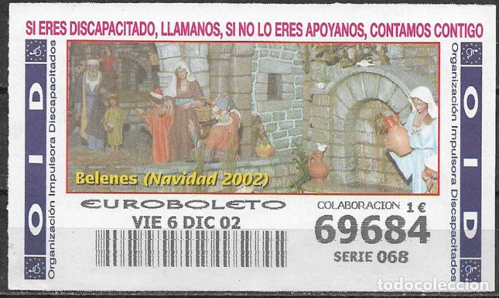 Cupones ONCE: OID,BELENES,NAVIDAD 2002,06/12/2002. - Foto 1