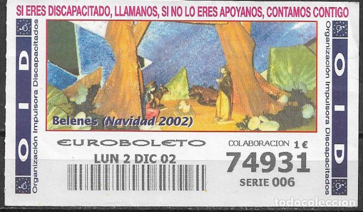 Cupones ONCE: OID,BELENES,NAVIDAD 2002,02/12/2002. - Foto 1