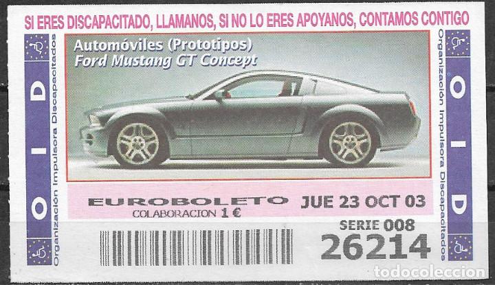 Cupones ONCE: OID,AUTOMOVILES,23/10/2003. - Foto 1