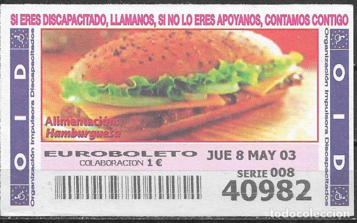 Cupones ONCE: OID,ALIMENTACION,08/05/2003. - Foto 1