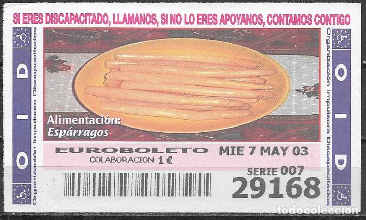 Cupones ONCE: OID,ALIMENTACION,07/05/2003. - Foto 1