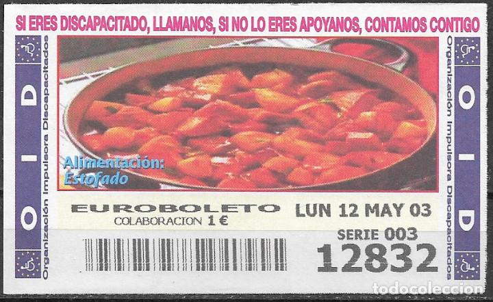 Cupones ONCE: OID,ALIMENTACION,12/05/2003. - Foto 1