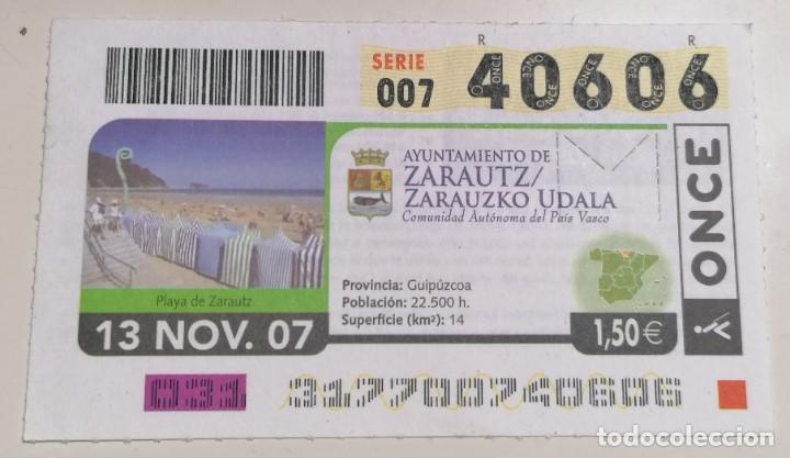 Cupones ONCE: PLAYA DE ZARAUTZ / ZARAUZKO UDALA, GUIP&Uacute;ZCOA - N&ordm; 40606 &middot; SORTEO ONCE DEL 13 NOVIEMBRE 2007