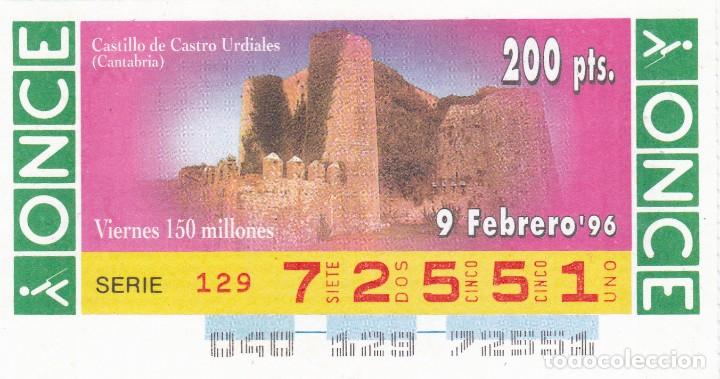 Cupones ONCE: 1996 - CUPON ONCE - CASTILLO DE CASTRO URDIALES - CANTABRIA - N&ordm; 72551