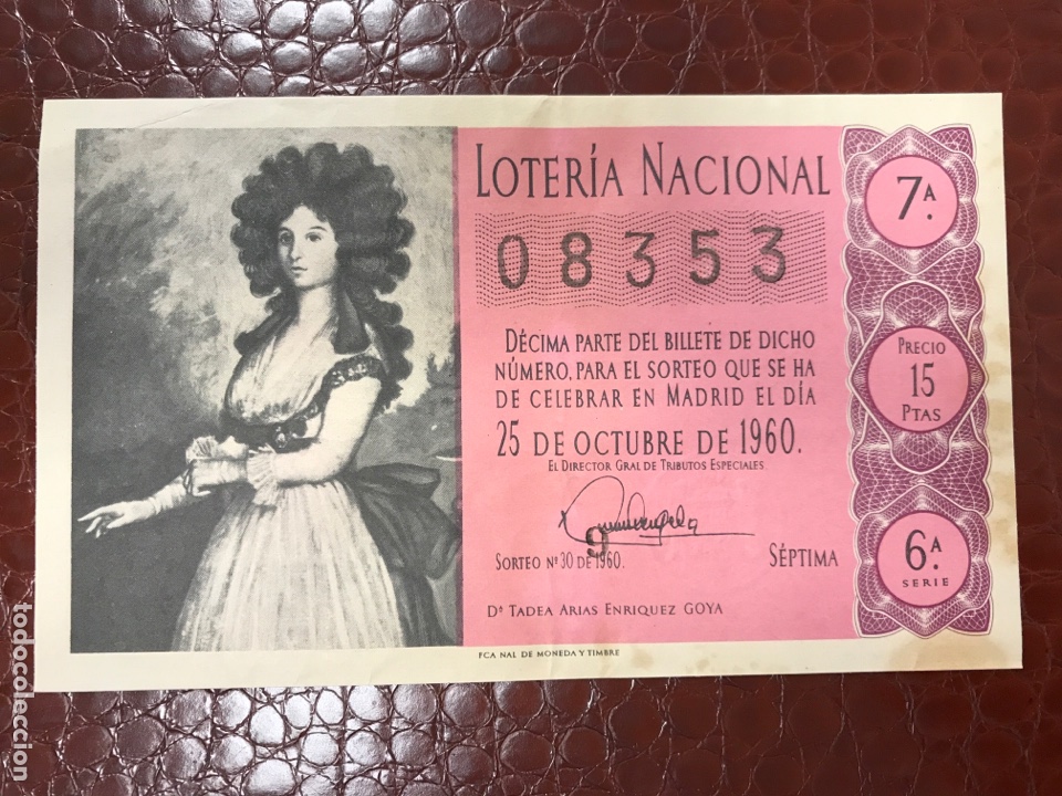 Cupones ONCE: Loter&iacute;a A&ntilde;o 1960 sorteo 30 - Foto 1