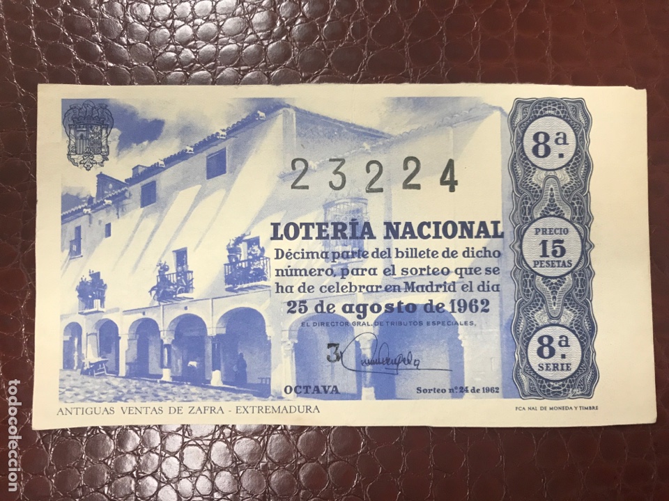 Cupones ONCE: Loteria A&ntilde;o 1962 sorteo 24 - Foto 1