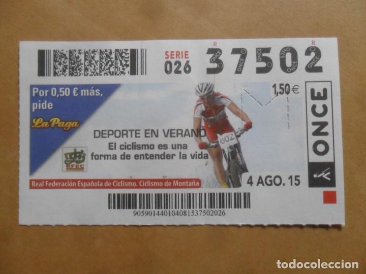 Cupones ONCE: CUPON O.N.C.E. - N&ordm; 37502 - 4 AGOSTO 2015 - DEPORTE EN VERANO - CICLISMO