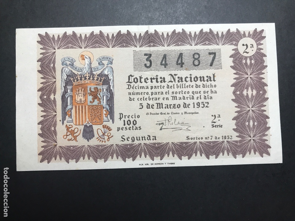 Cupones ONCE: Loteria A&ntilde;o 1952 sorteo 7 - Foto 1