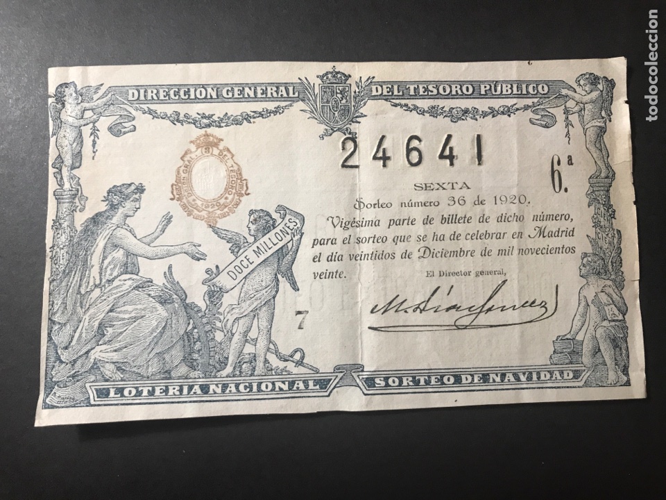Cupones ONCE: Loteria A&ntilde;o 1920 sorteo 36 Navidad - Foto 1