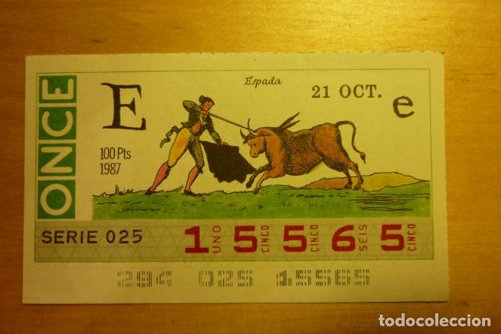Cupones ONCE: Cup&oacute;n de la ONCE 21 octubre 1987 N&ordm; 15565 Espada - Foto 1