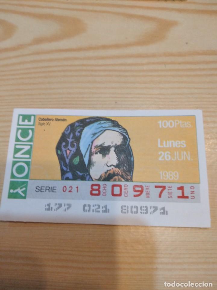 ONCE Coupons: R-44N CUPON DE LA ONCE 1989 26 JUNIO LUNES CABALLERO ALEMAN SIGLO XV