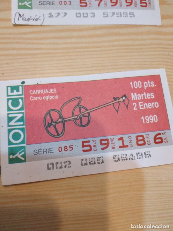 ONCE Coupons: R-44N CUPON DE LA ONCE 1990 MARTES 2 ENERO 1990 CARRUAJES CARRO EGIPCIO