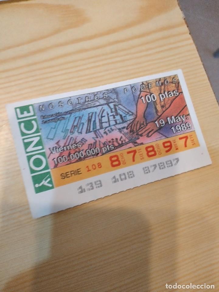 ONCE Coupons: R-44N CUPON DE LA ONCE 1989 VIERNES 19 MAYO NOSOTROS PODEMOS CARTOGRAFIA