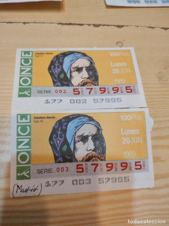 Bilhetes ONCE: R-44N CUPON DE LA ONCE 1989 LUNES 26 JUNIO CABALLERO ALEMAN SIGLO XV