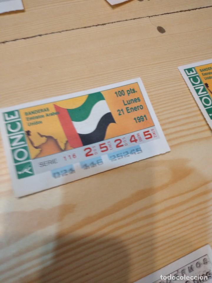Bilhetes ONCE: R-44N CUPON DE LA ONCE 1991 LUNES 21 ENERO BANDERAS EMIRATOS ARABES UNIDOS