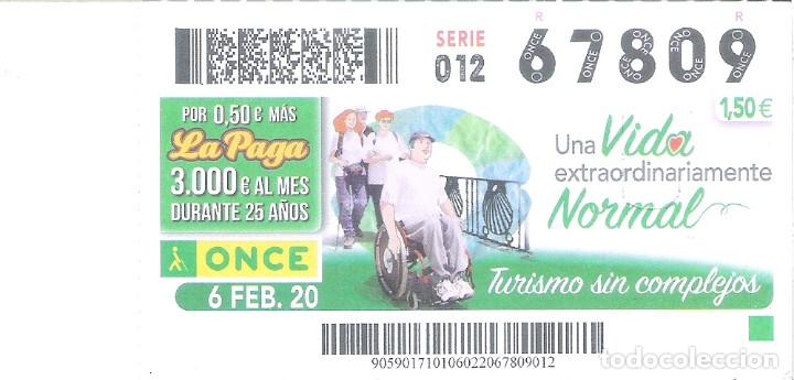 Billets ONCE: 1 DECIMO O CUPON ONCE - 6 FEBRERO 2020 - UNA VIDA NORMAL - TURISMO SIN COMPLEJOS