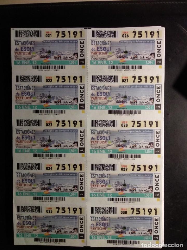 ONCE Coupons: HOJA 10 CUPONES ONCE SERIE ESTACIONES DE ESQUI