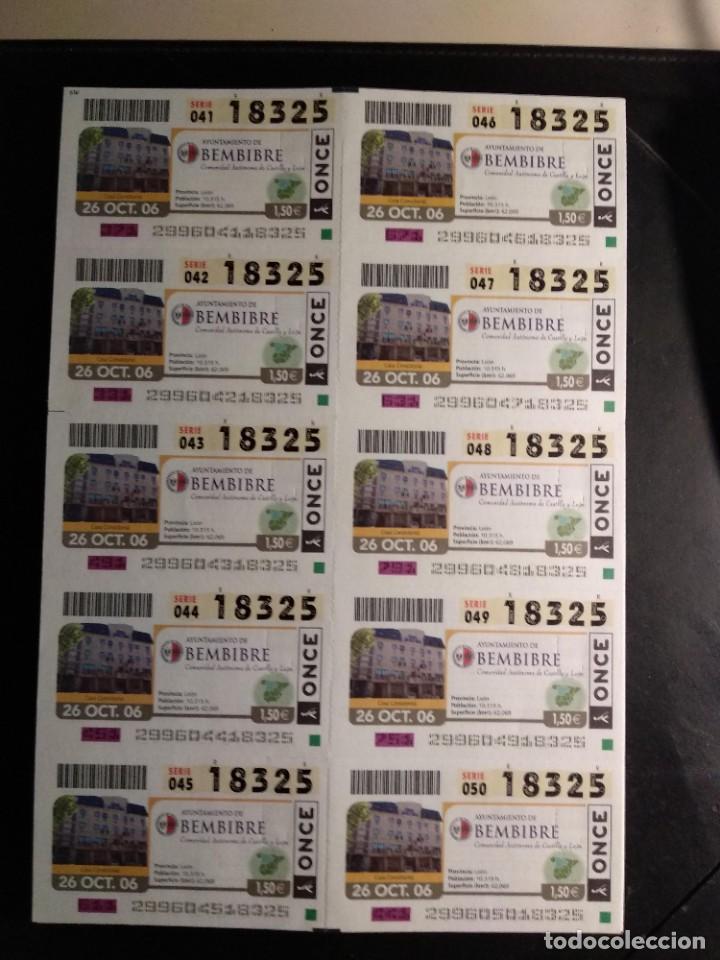 ONCE Coupons: HOJA 10 CUPONES ONCE SERIE AYUNTAMIENTOS - BEMBIBRE.