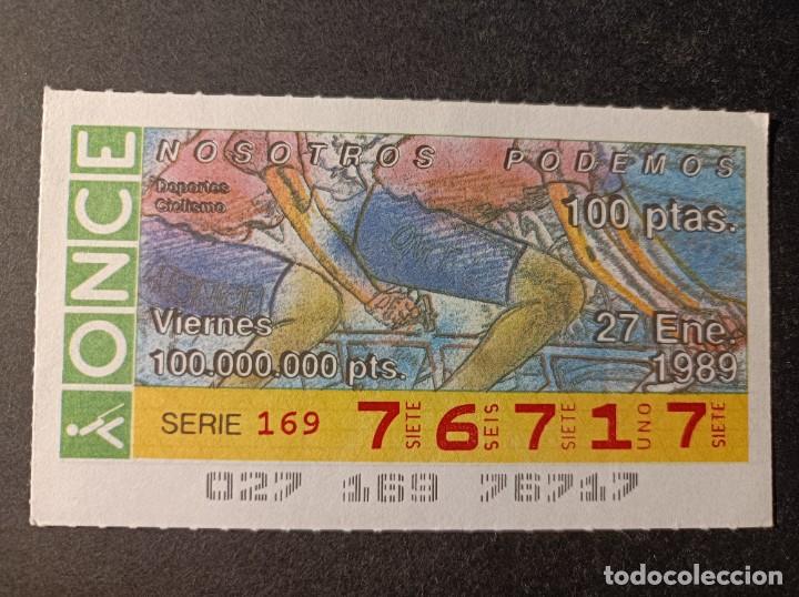 Cupones ONCE: Cupon Once. Deportes. Ciclismo. 27 de Enero de 1989. N&ordm; 76717