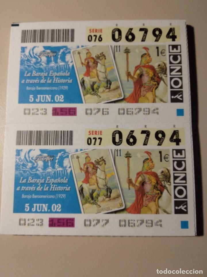 ONCE Coupons: CUPONES ONCE - LA BARAJA ESPA&Ntilde;OLA A TRAV&Eacute;S DE LA HISTORIA 05/06/2002