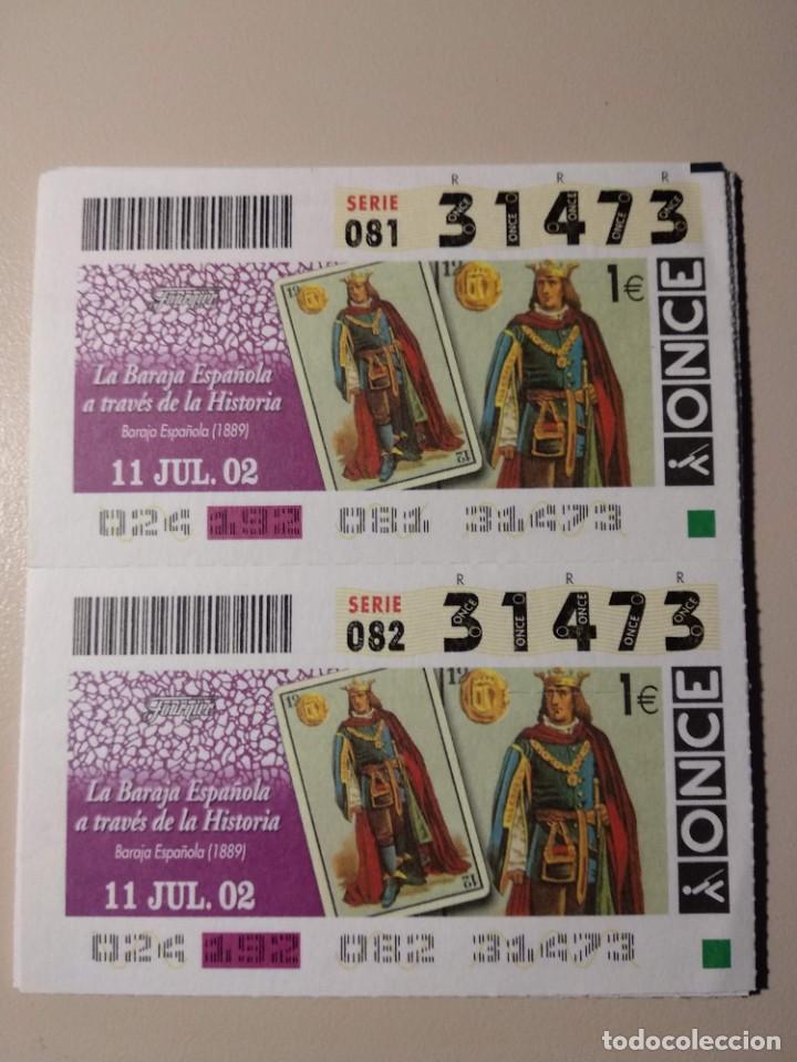 Cupones ONCE: CUPONES ONCE - LA BARAJA ESPA&Ntilde;OLA A TRAV&Eacute;S DE LA HISTORIA 11/07/2002