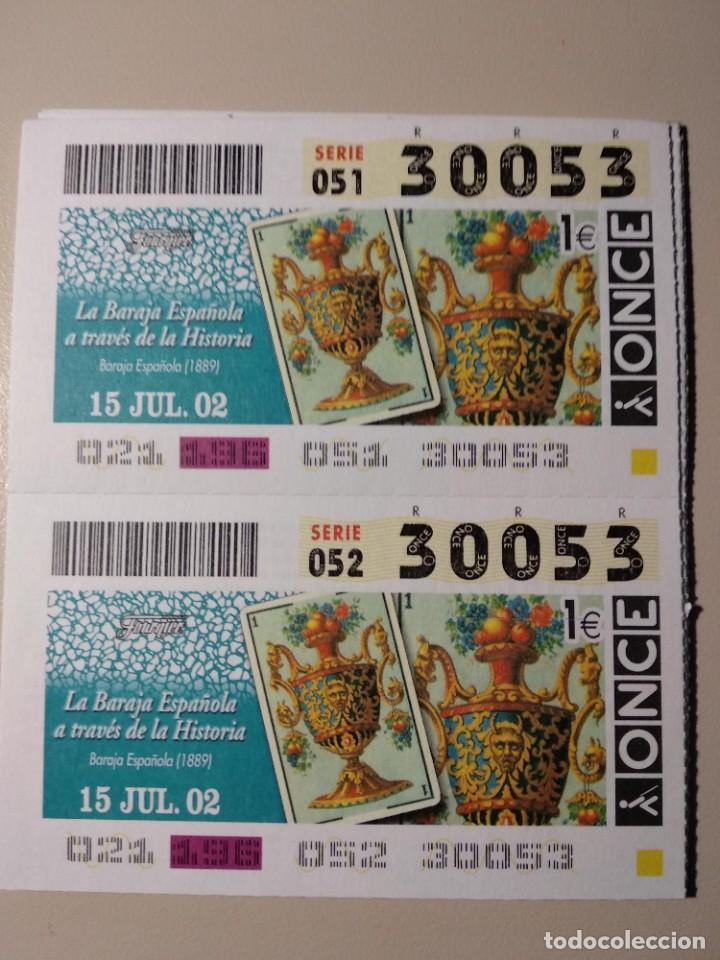 ONCE Coupons: CUPONES ONCE - LA BARAJA ESPA&Ntilde;OLA A TRAV&Eacute;S DE LA HISTORIA 15/07/2002