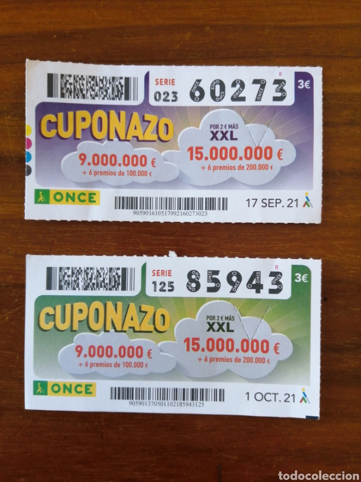 Cupones ONCE: ONCE CUPONAZO 1 OCTUBRE - 17 SEPTIEMBRE 2021
