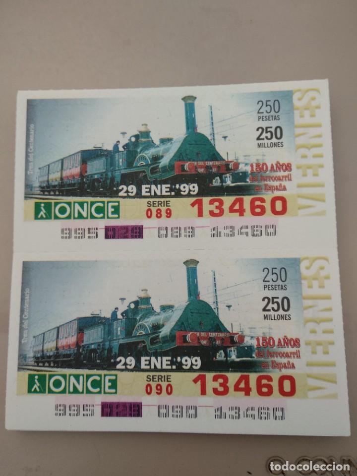 ONCE Coupons: CUPONES ONCE - 150 A&Ntilde;OS DEL FERROCARRIL EN ESPA&Ntilde;A 29/01/1999