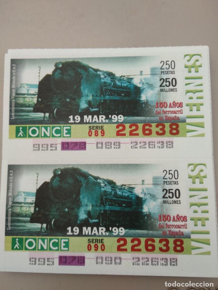 ONCE Coupons: CUPONES ONCE - 150 A&Ntilde;OS DEL FERROCARRIL EN ESPA&Ntilde;A 19/03/1999