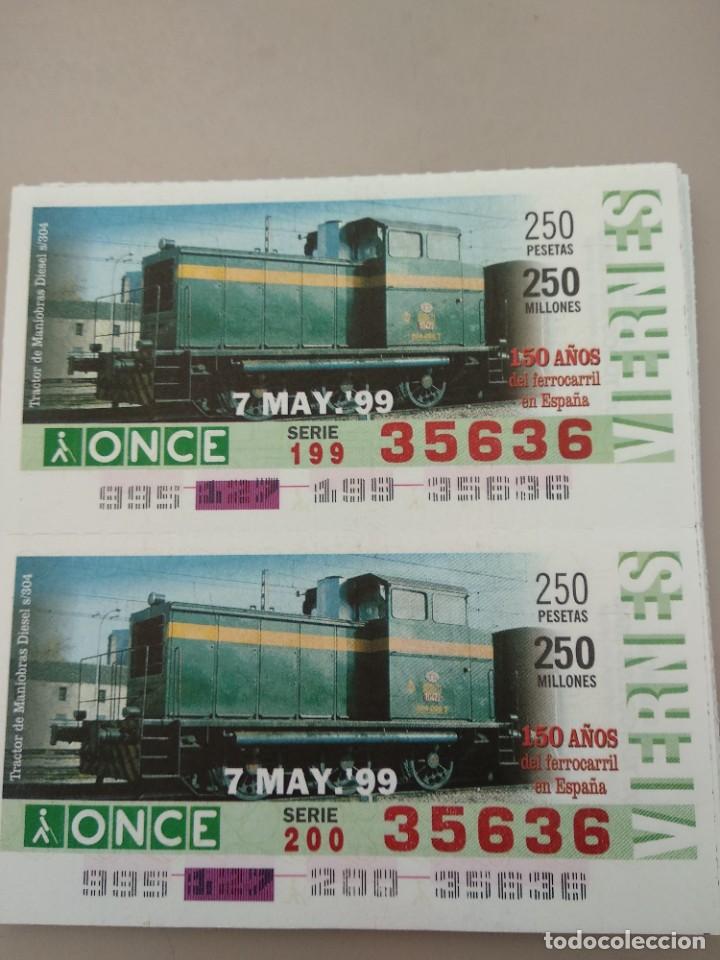 Cupones ONCE: CUPONES ONCE - 150 A&Ntilde;OS DEL FERROCARRIL EN ESPA&Ntilde;A 07/05/1999