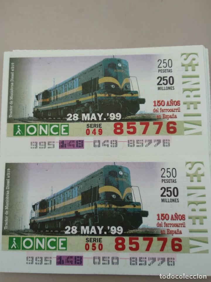 ONCE Coupons: CUPONES ONCE - 150 A&Ntilde;OS DEL FERROCARRIL EN ESPA&Ntilde;A 28/05/1999