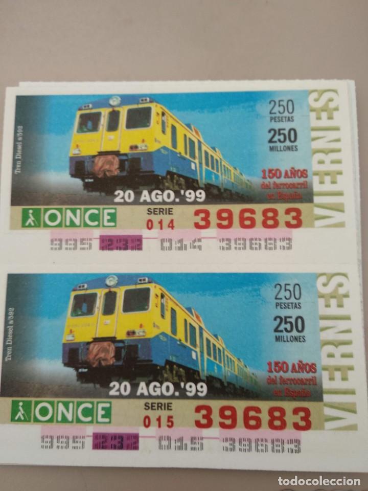 ONCE Coupons: CUPONES ONCE - 150 A&Ntilde;OS DEL FERROCARRIL EN ESPA&Ntilde;A 20/08/1999