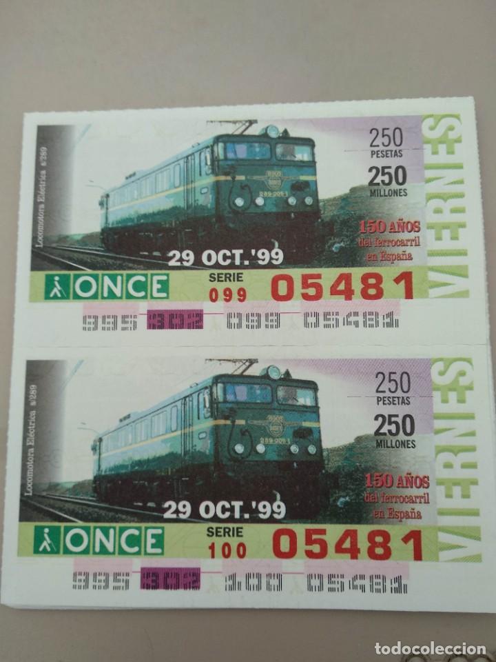 ONCE Coupons: CUPONES ONCE - 150 A&Ntilde;OS DEL FERROCARRIL EN ESPA&Ntilde;A 29/10/1999