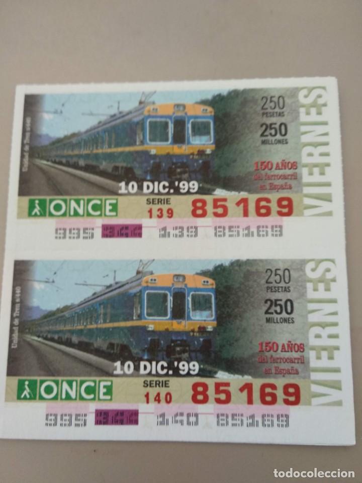 Bilhetes ONCE: CUPONES ONCE - 150 A&Ntilde;OS DEL FERROCARRIL EN ESPA&Ntilde;A 10/12/1999