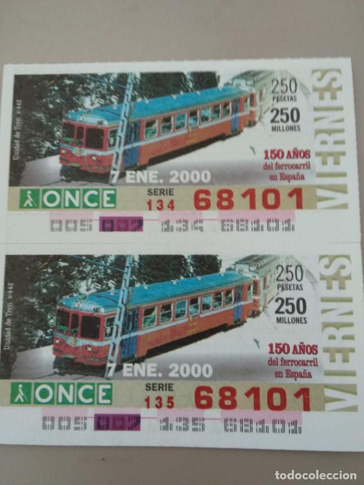 ONCE Coupons: CUPONES ONCE - 150 A&Ntilde;OS DEL FERROCARRIL EN ESPA&Ntilde;A 07/01/2000
