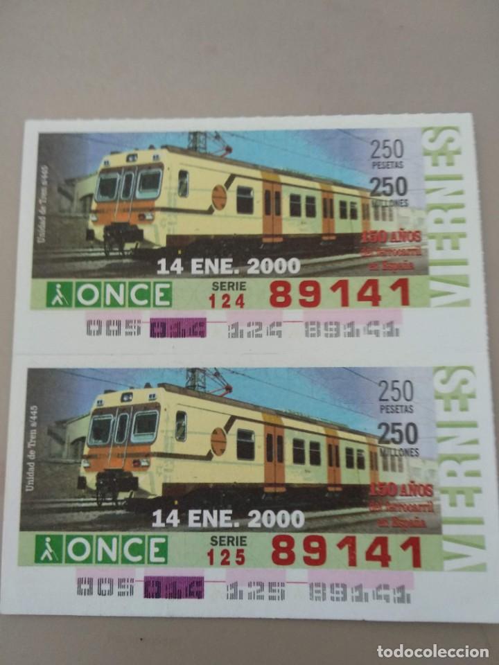 Bilhetes ONCE: CUPONES ONCE - 150 A&Ntilde;OS DEL FERROCARRIL EN ESPA&Ntilde;A 14/01/2000