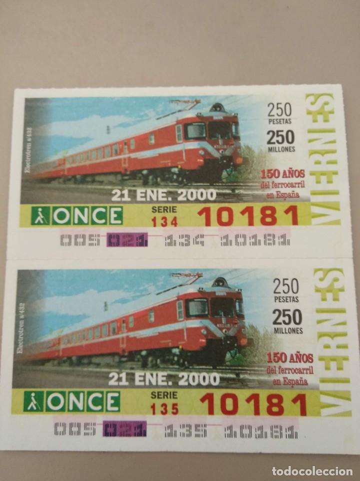 Bilhetes ONCE: CUPONES ONCE - 150 A&Ntilde;OS DEL FERROCARRIL EN ESPA&Ntilde;A 21/01/2000
