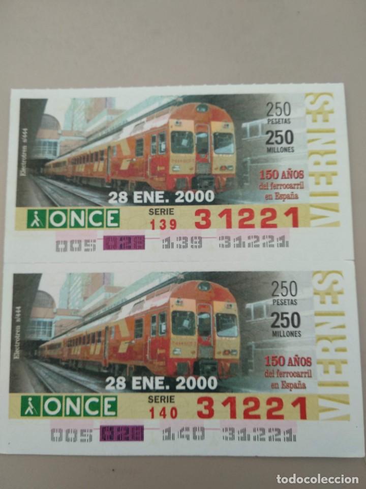 Cupones ONCE: CUPONES ONCE - 150 A&Ntilde;OS DEL FERROCARRIL EN ESPA&Ntilde;A 28/01/2000