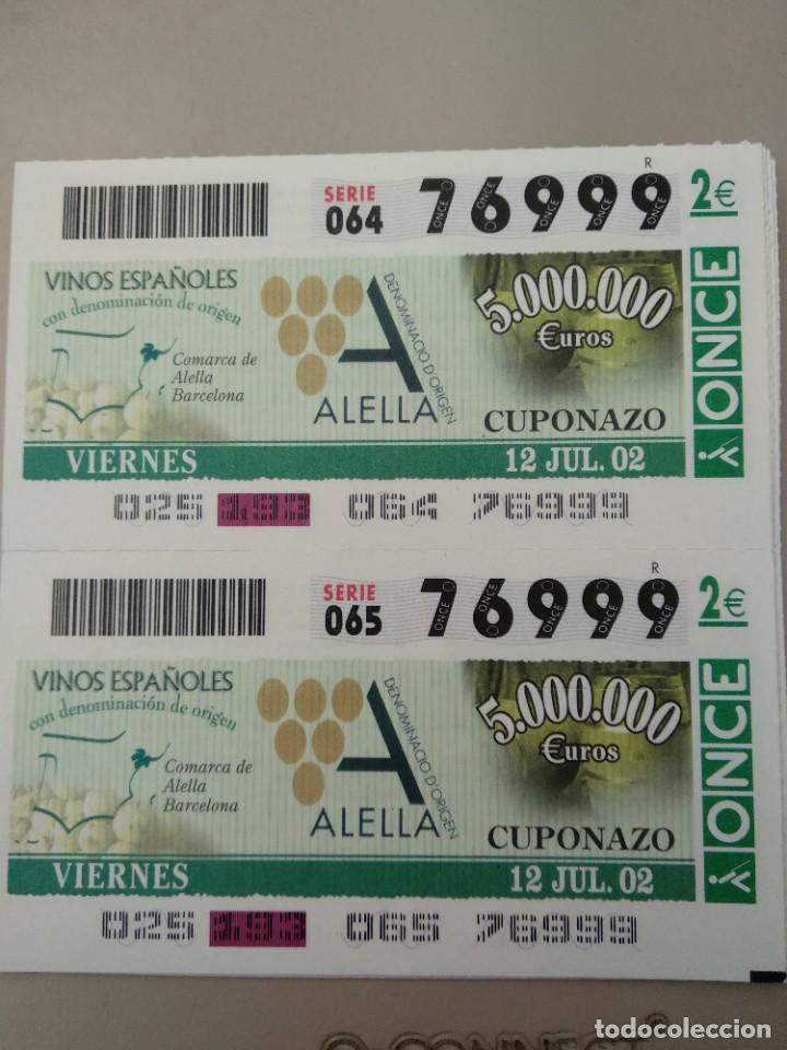 Bilhetes ONCE: CUPONES ONCE - VINOS ESPA&Ntilde;OLES, ALELLA ,12/07/2002