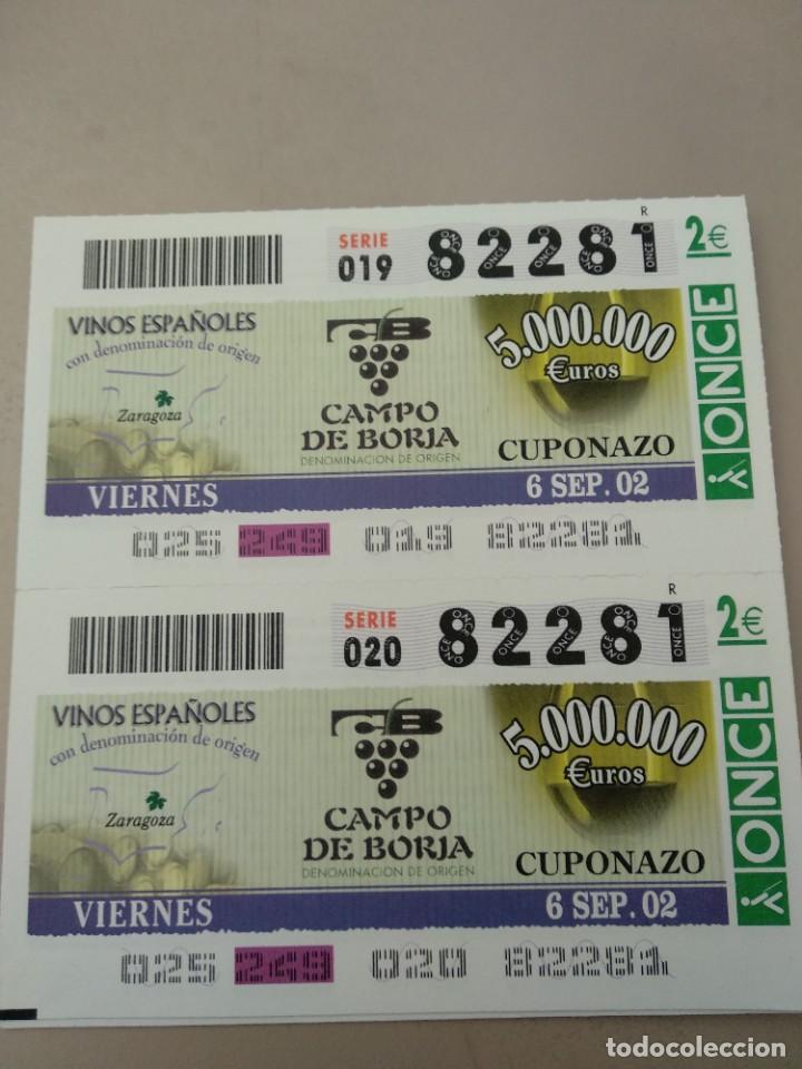 ONCE Coupons: CUPONES ONCE - VINOS ESPA&Ntilde;OLES, CAMPO DE BORJA,06/09/2002